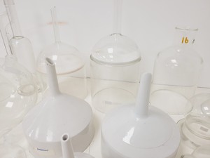 Thumbnail image of Job Lot of Glass and Ceramic Lab Funnels Buchner, Dropping, Filter