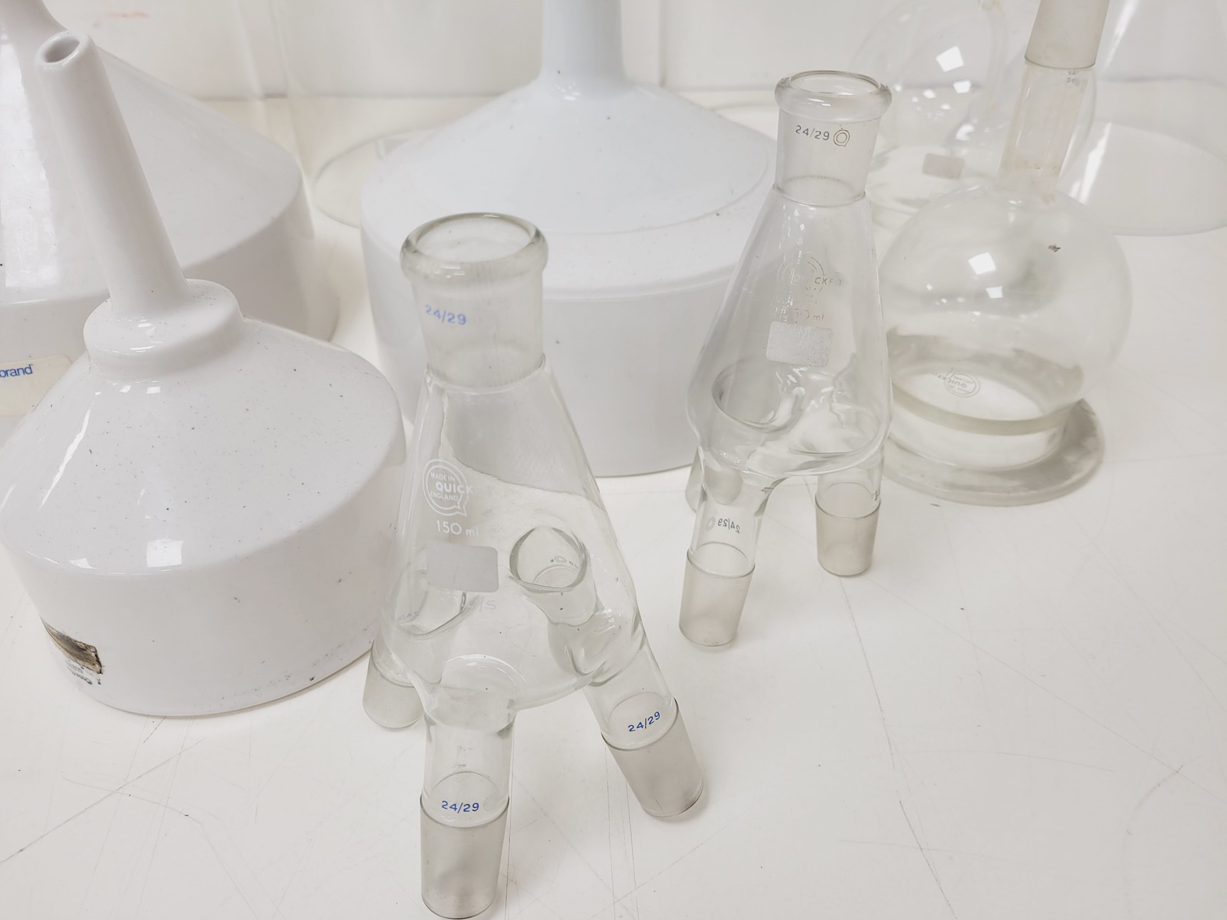 Image of Job Lot of Glass and Ceramic Lab Funnels Buchner, Dropping, Filter