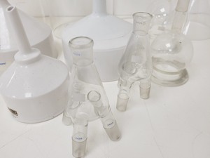 Thumbnail image of Job Lot of Glass and Ceramic Lab Funnels Buchner, Dropping, Filter