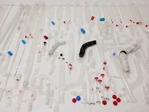 Thumbnail image of Large Lot of Distillation Laboratory Glassware - Jointed Tubes, Clamps Quickfit