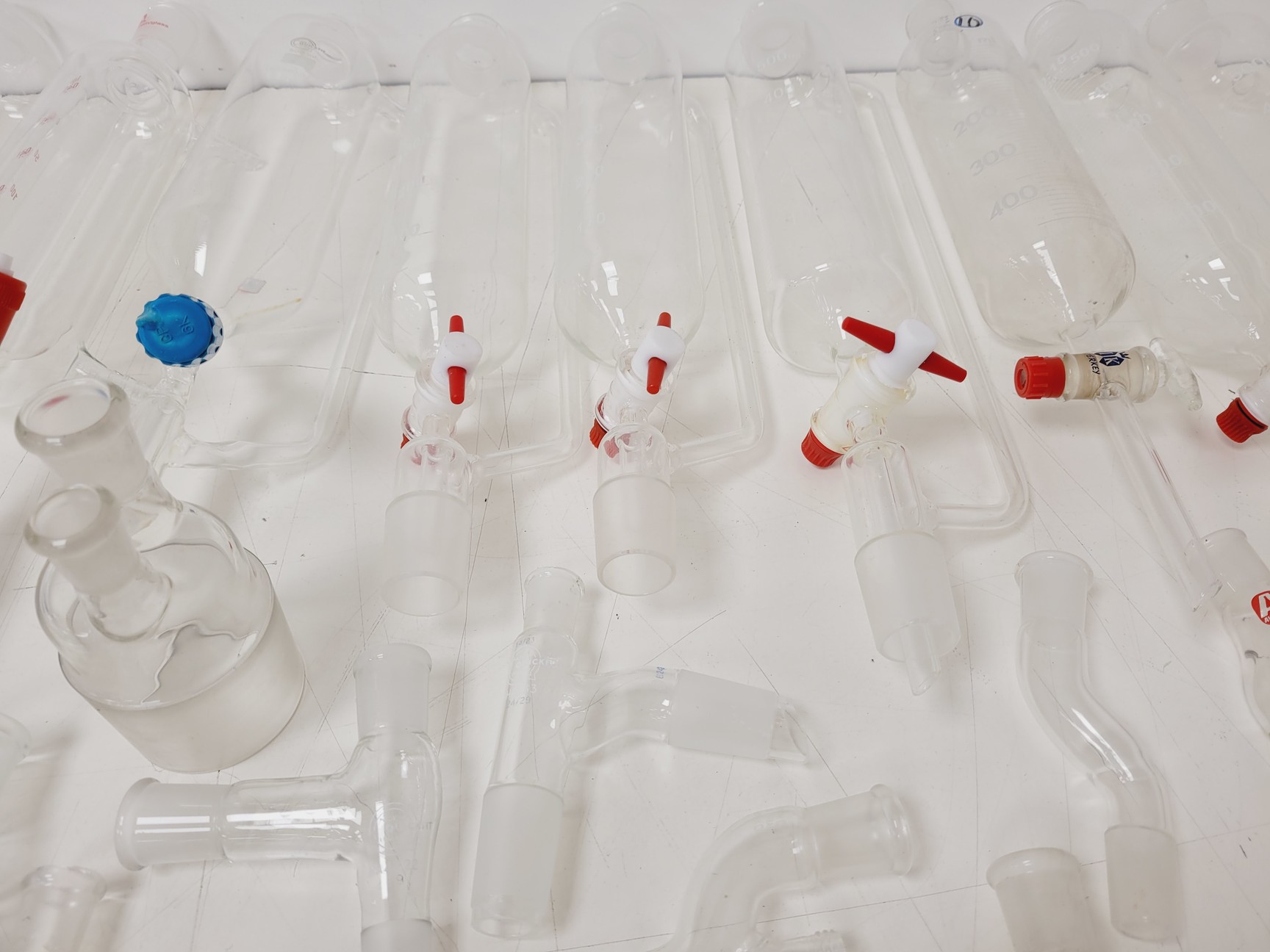 Image of Large Lot of Distillation Laboratory Glassware - Jointed Tubes, Clamps Quickfit