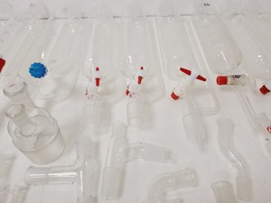 Thumbnail image of Large Lot of Distillation Laboratory Glassware - Jointed Tubes, Clamps Quickfit