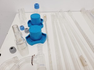 Thumbnail image of Large Lot of Distillation Laboratory Glassware - Jointed Tubes, Clamps Quickfit