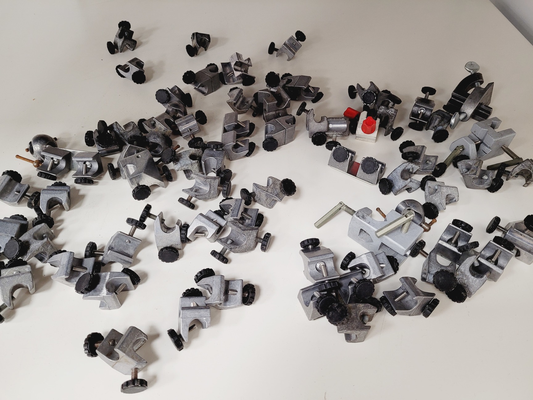 Image of Large Lot of Distillation Laboratory Glassware - Jointed Tubes, Clamps Quickfit