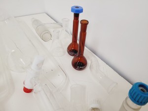 Thumbnail image of Large Lot of Distillation Laboratory Glassware - Jointed Tubes, Clamps Quickfit