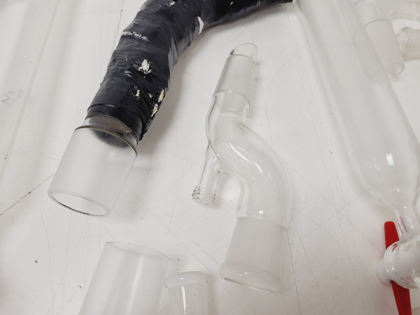 Image of Large Lot of Distillation Laboratory Glassware - Jointed Tubes, Clamps Quickfit