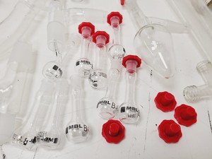 Thumbnail image of Large Lot of Distillation Laboratory Glassware - Jointed Tubes, Clamps Quickfit