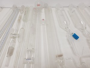 Thumbnail image of Large Lot of Distillation Laboratory Glassware - Jointed Tubes, Clamps Quickfit