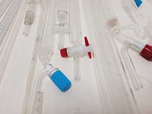 Thumbnail image of Large Lot of Distillation Laboratory Glassware - Jointed Tubes, Clamps Quickfit