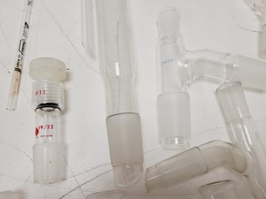 Thumbnail image of Large Lot of Distillation Laboratory Glassware - Jointed Tubes, Clamps Quickfit