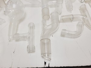 Thumbnail image of Large Lot of Distillation Laboratory Glassware - Jointed Tubes, Clamps Quickfit