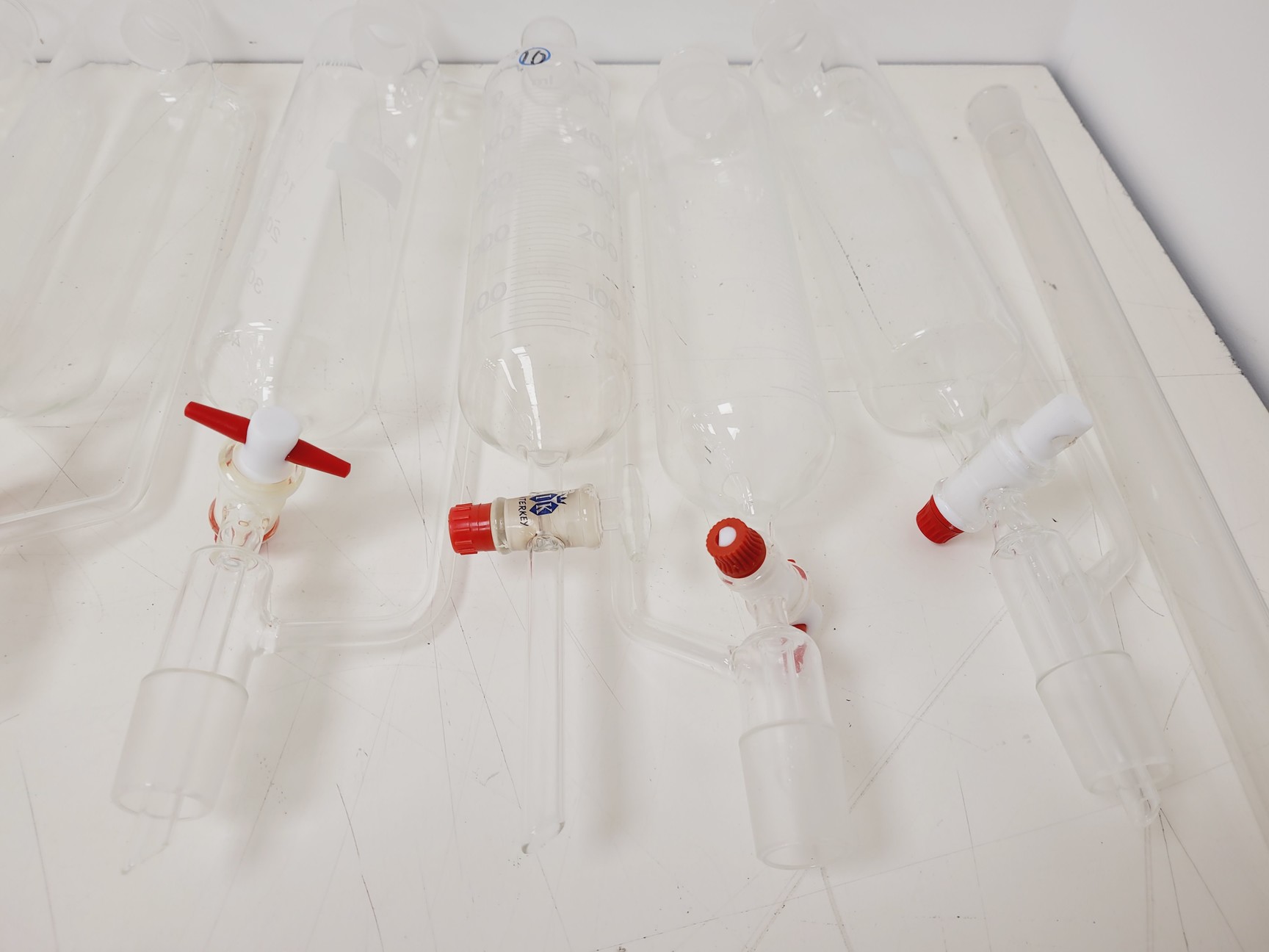 Image of Large Lot of Distillation Laboratory Glassware - Jointed Tubes, Clamps Quickfit