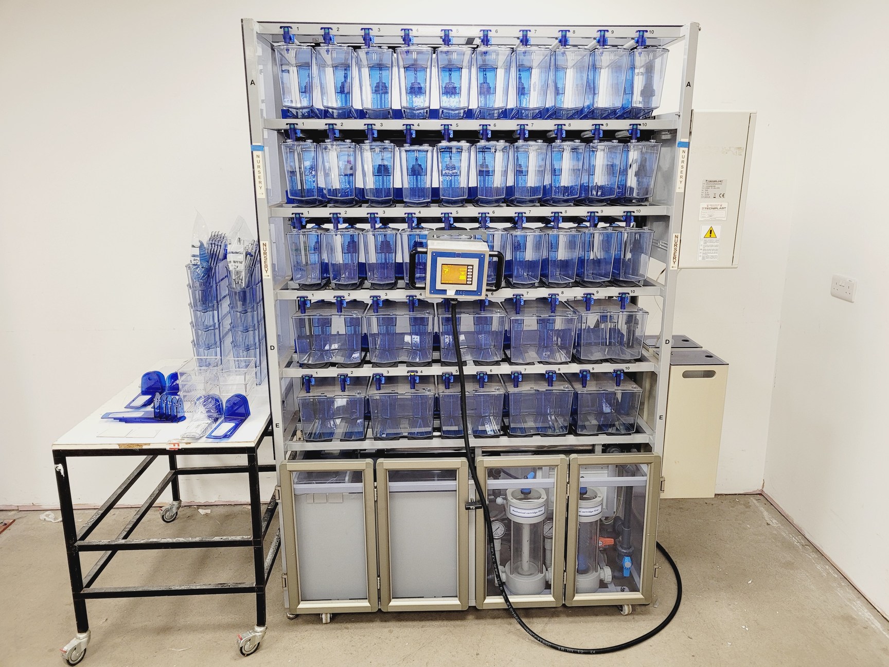 Image of Tecniplast Quarantine ZebTEC Rack Fish Tank System with ZB1020MN2AB Power Box