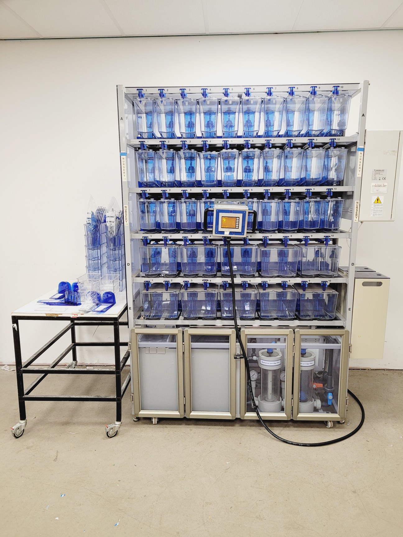 Image of Tecniplast Quarantine ZebTEC Rack Fish Tank System with ZB1020MN2AB Power Box