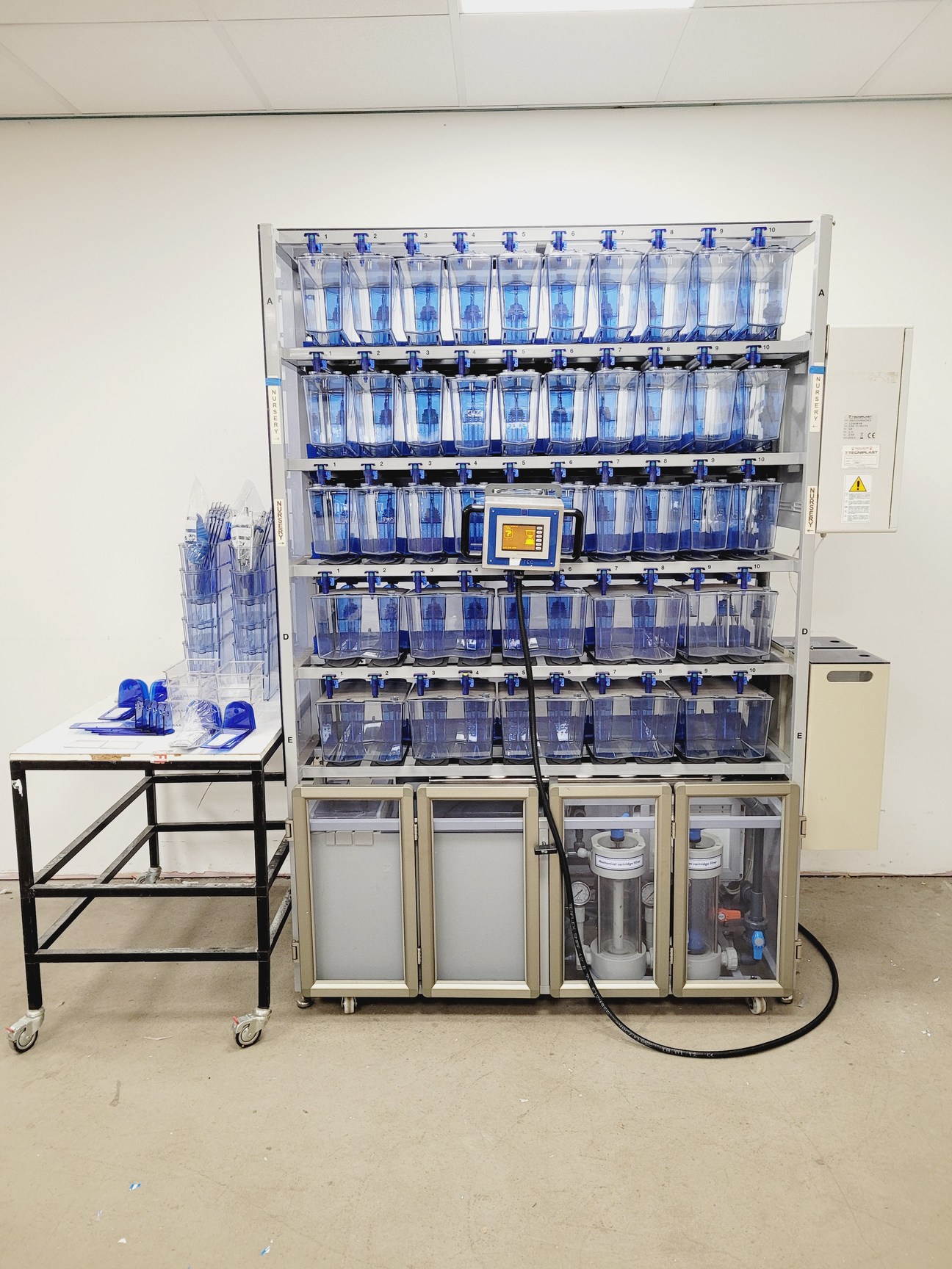 Image of Tecniplast Quarantine ZebTEC Rack Fish Tank System with ZB1020MN2AB Power Box