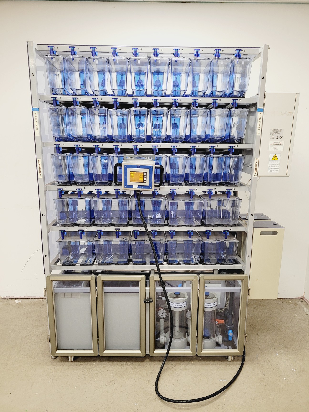 Image of Tecniplast Quarantine ZebTEC Rack Fish Tank System with ZB1020MN2AB Power Box