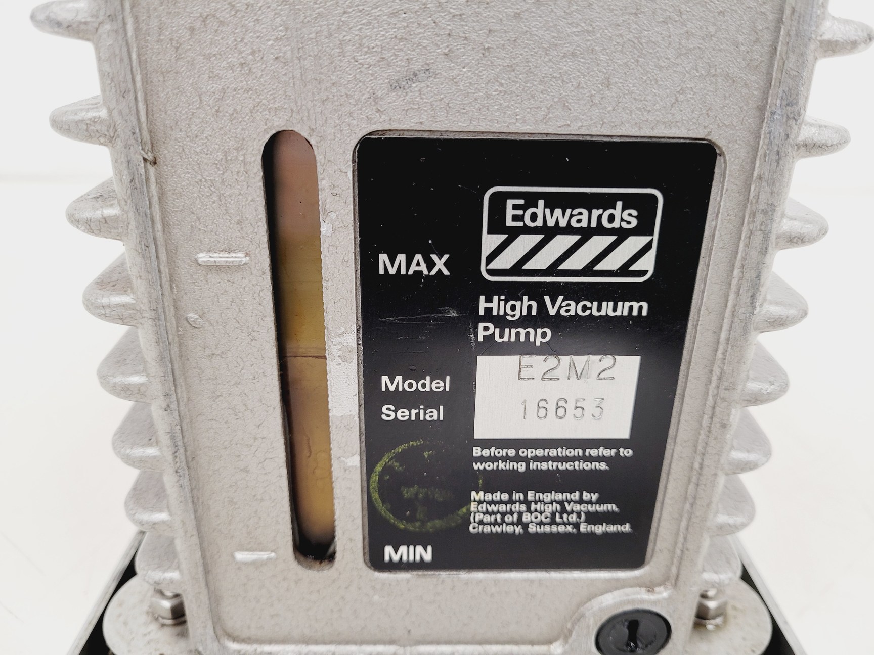 Image of Edwards 2 Two Stage Rotary Vane High Vacuum Pump E2M2 Lab