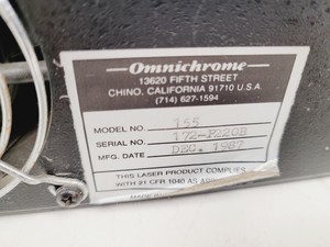 Thumbnail image of Omnichrome Air-Cooled Argon Laser Head  Model - 532 with 155 Power Supply Lab