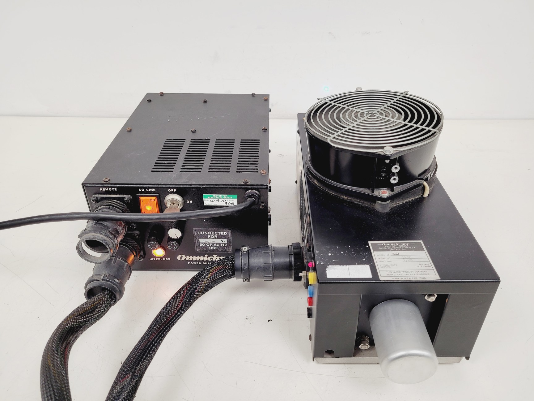 Image of Omnichrome Air-Cooled Argon Laser Head  Model - 532 with 155 Power Supply Lab