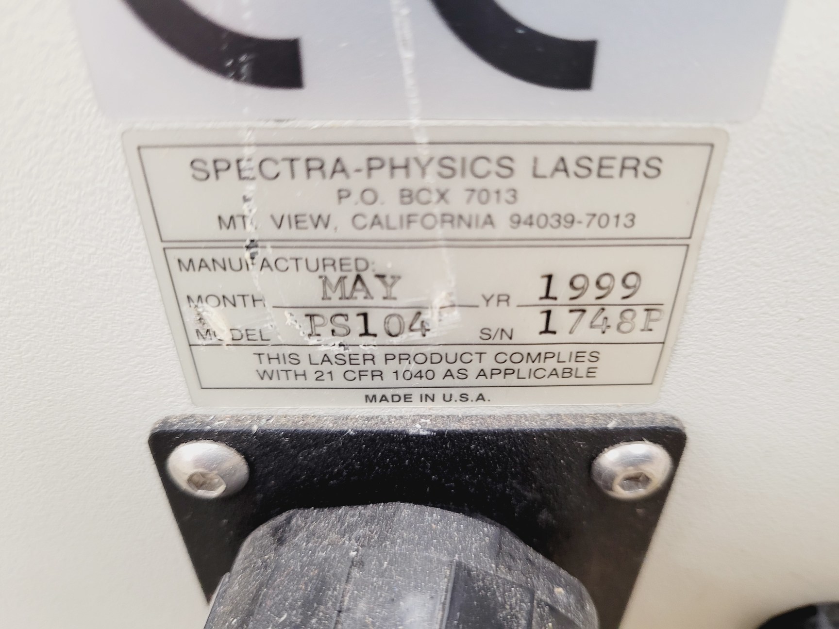 Image of Spectra-Physics Quanta-Ray Laser  Model - P190-10 with Power Supply & Controller