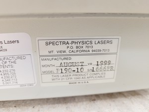 Thumbnail image of Spectra-Physics Quanta-Ray Laser  Model - P190-10 with Power Supply & Controller