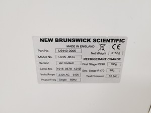 Thumbnail image of New Brunswick Scientific  U725 Innova -86 G Ultra Low Temperature Freezer Lab