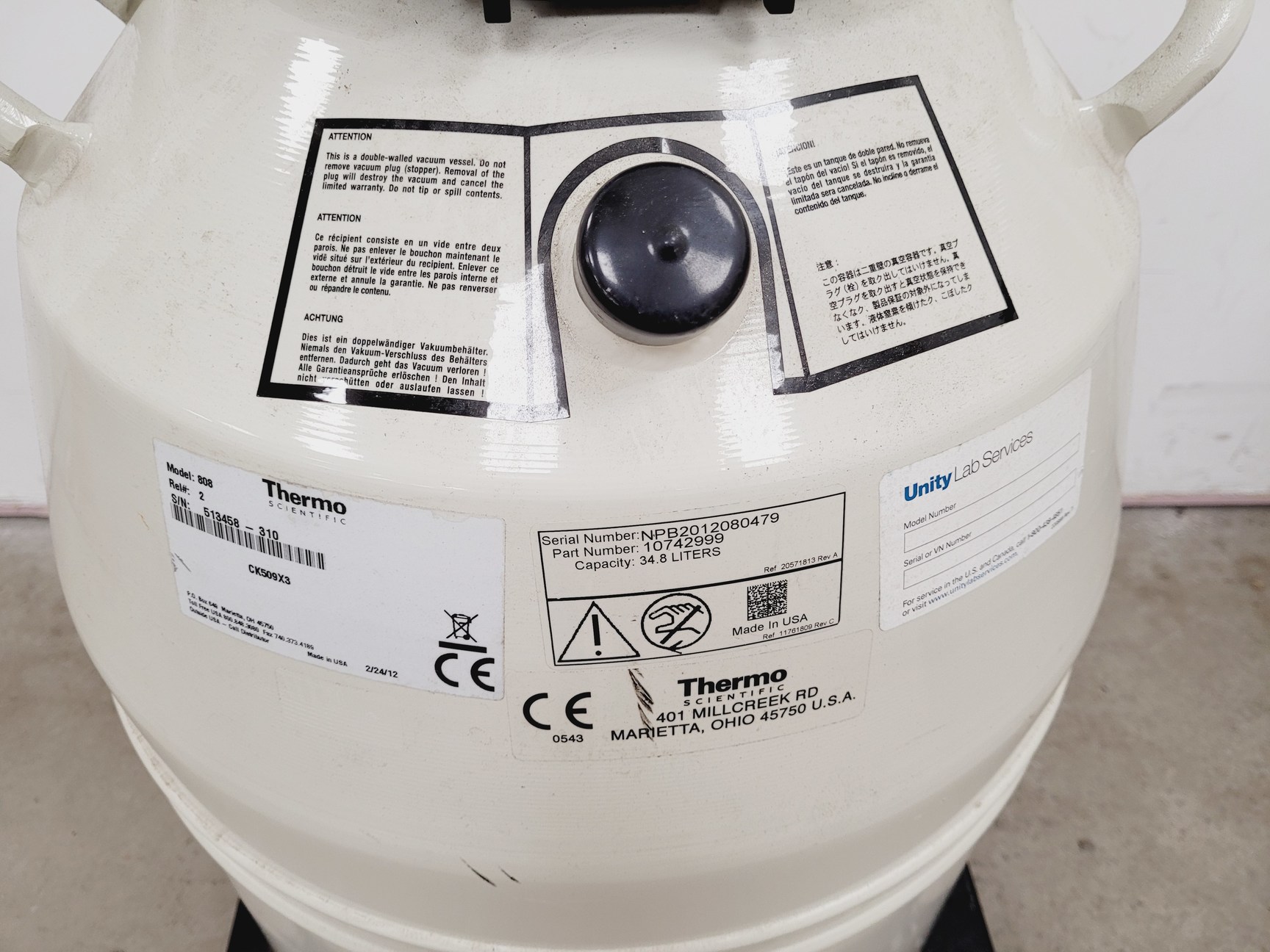 Image of Thermo Scientific BioCane 34  Model - 808 Liquid Nitrogen Dewar Lab
