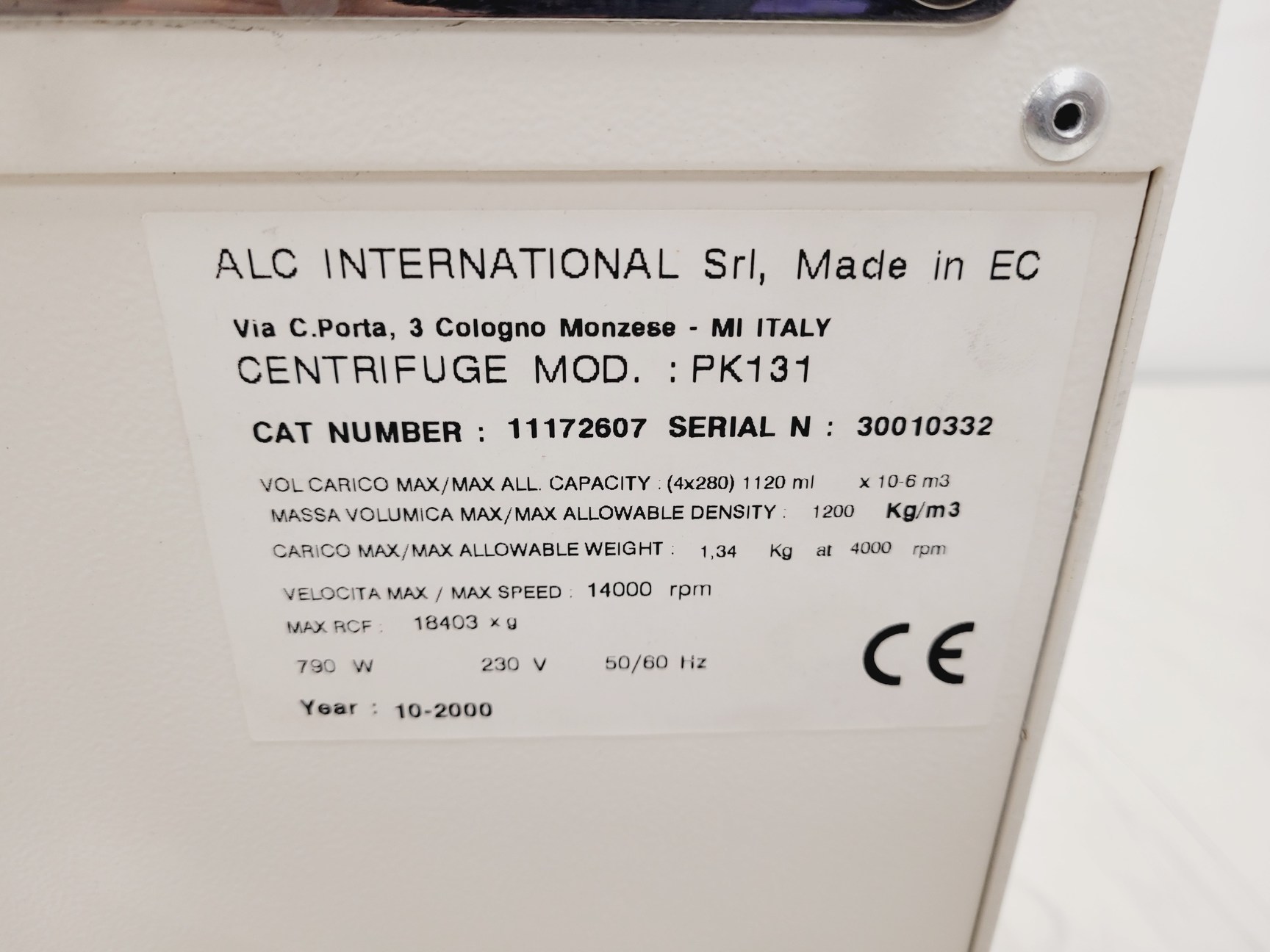 Image of ALC Multispeed Centrifuge  Model - PK131 with 4300rpm Rotor & Accessories Lab