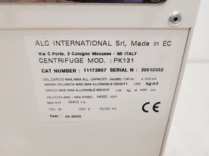 Thumbnail image of ALC Multispeed Centrifuge  Model - PK131 with 4300rpm Rotor & Accessories Lab