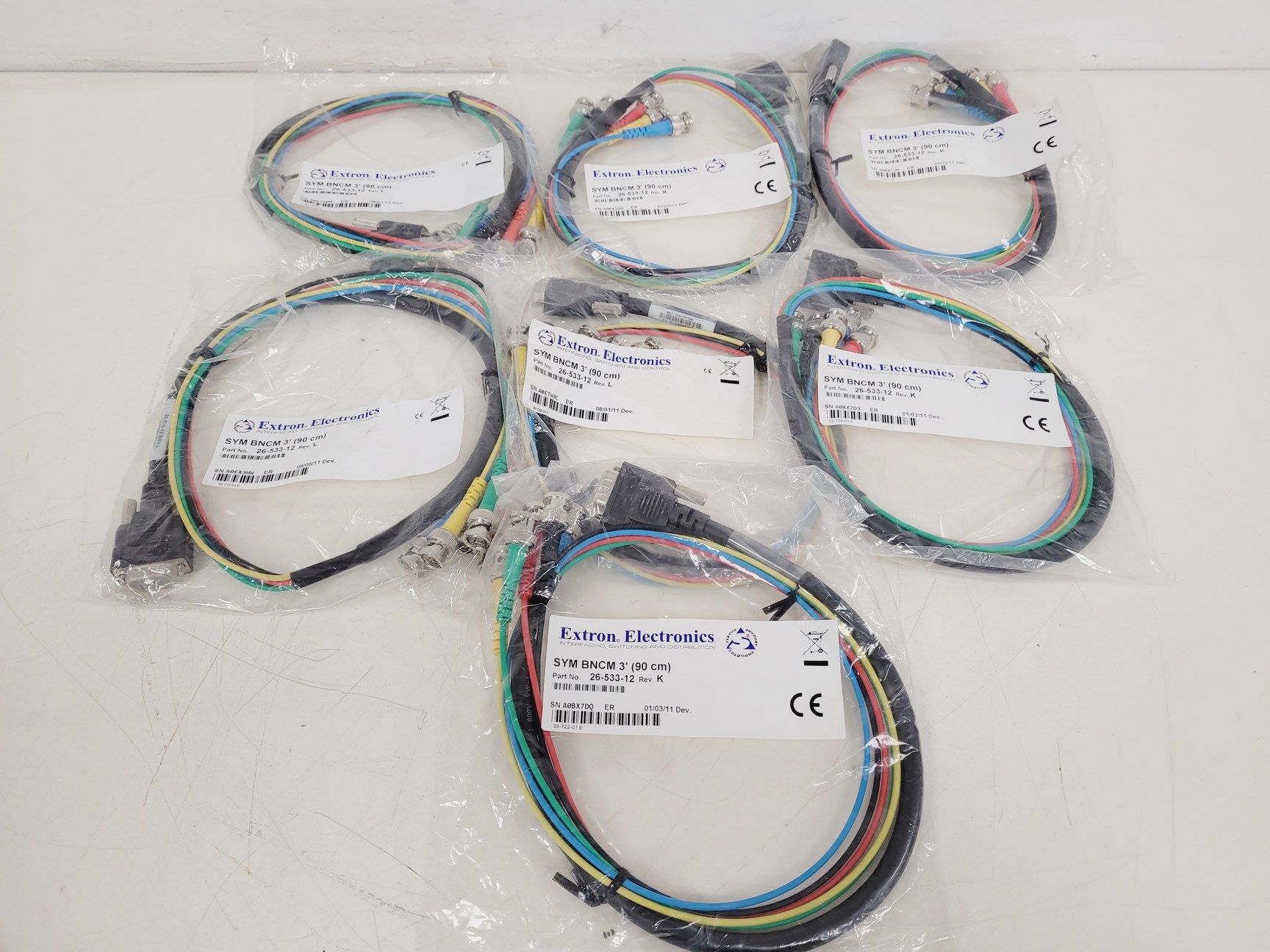 Image of Lot of Extron Electronics Equipment - Cables - BNC - SYM - RGB - 