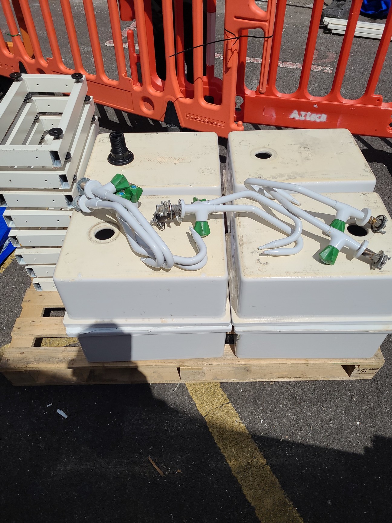Image of Job Lot of Laboratory Trespa Tables, Sinks & Frames - Various Sizes Lab