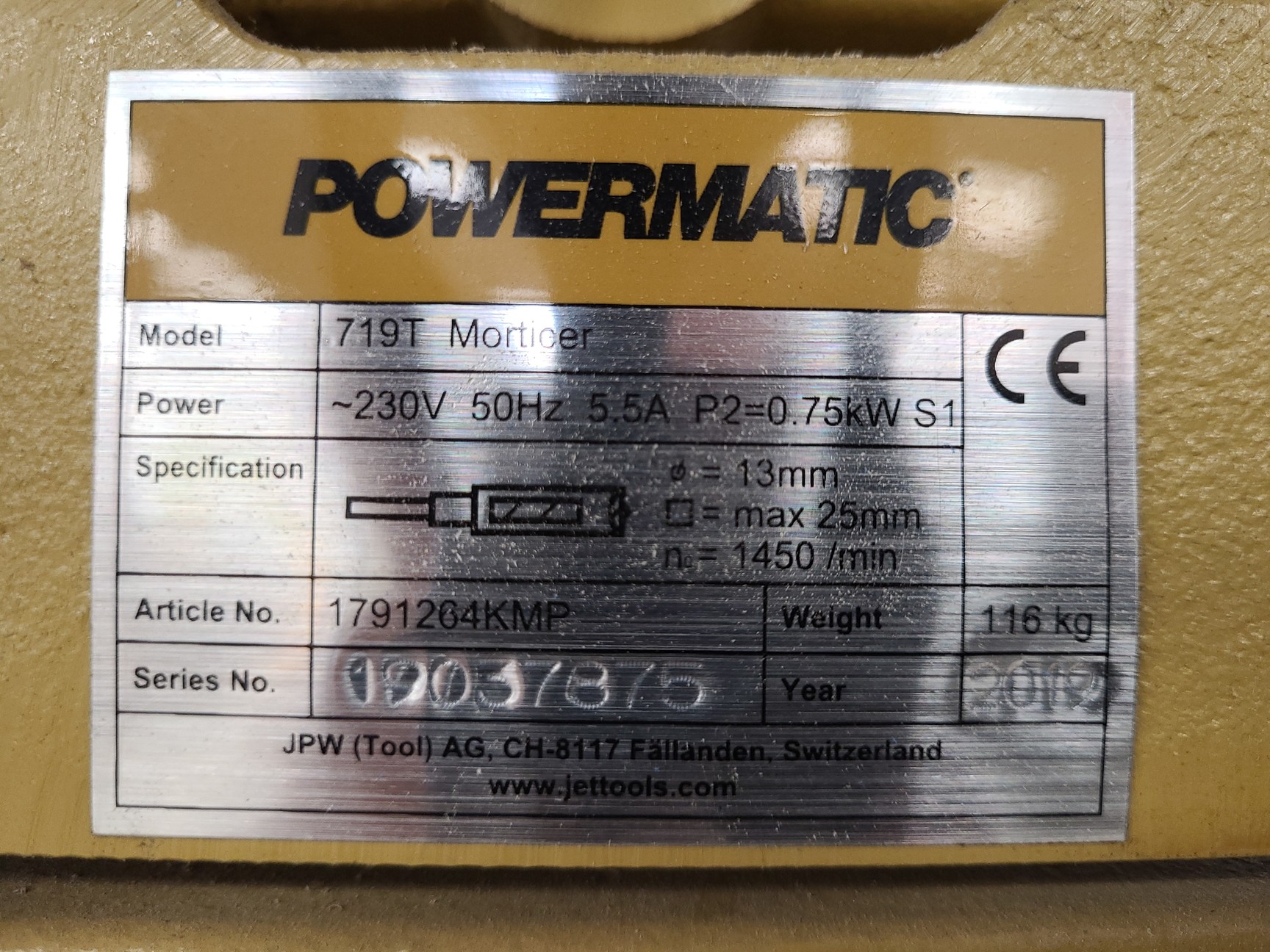 Image of Powermatic 719-T Floor Standing Morticer 2019