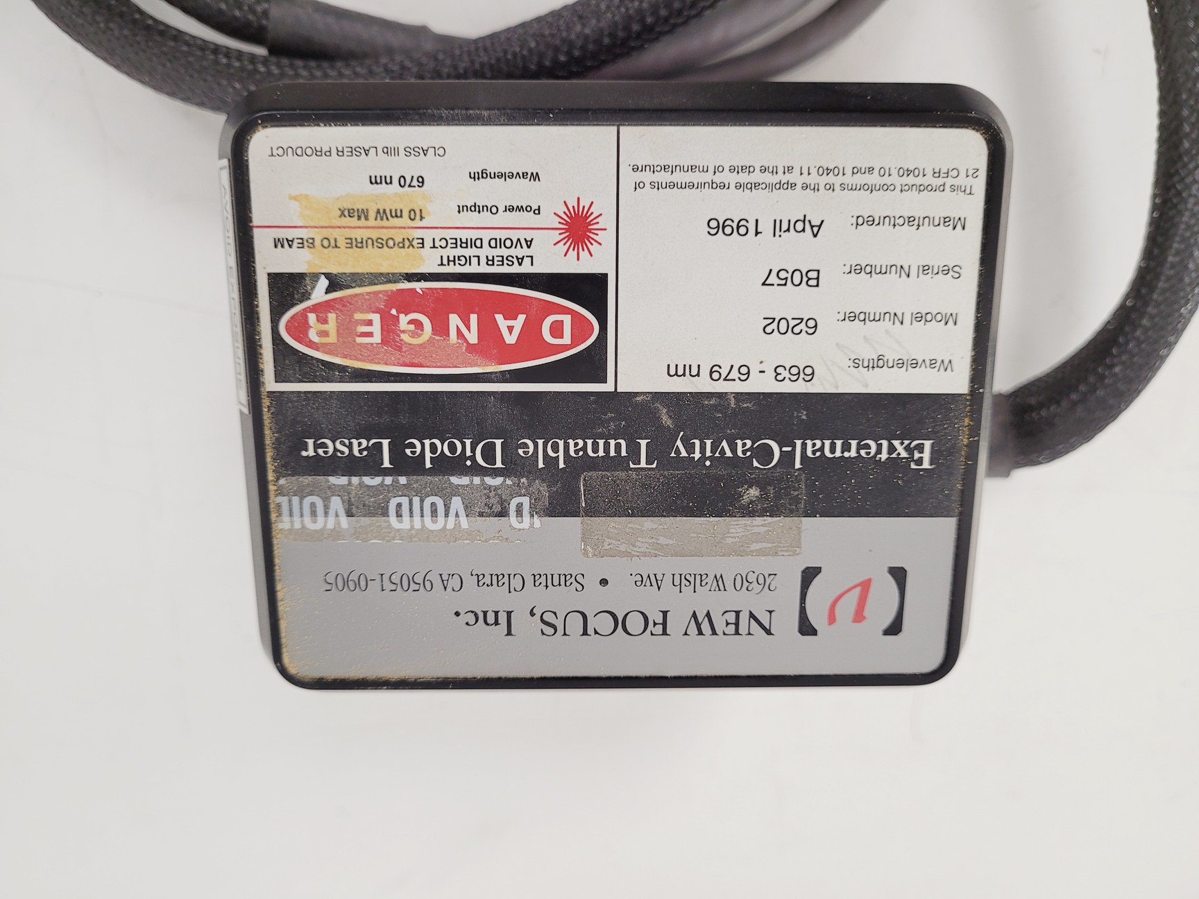 Image of New Focus Laser Controller Model 6200 with External Cavity Tunable Diode Laser 