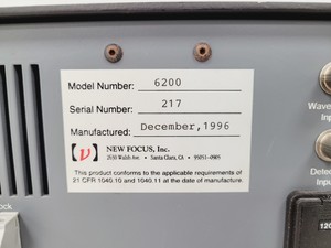 Thumbnail image of New Focus Laser Controller Model 6200 with External Cavity Tunable Diode Laser 