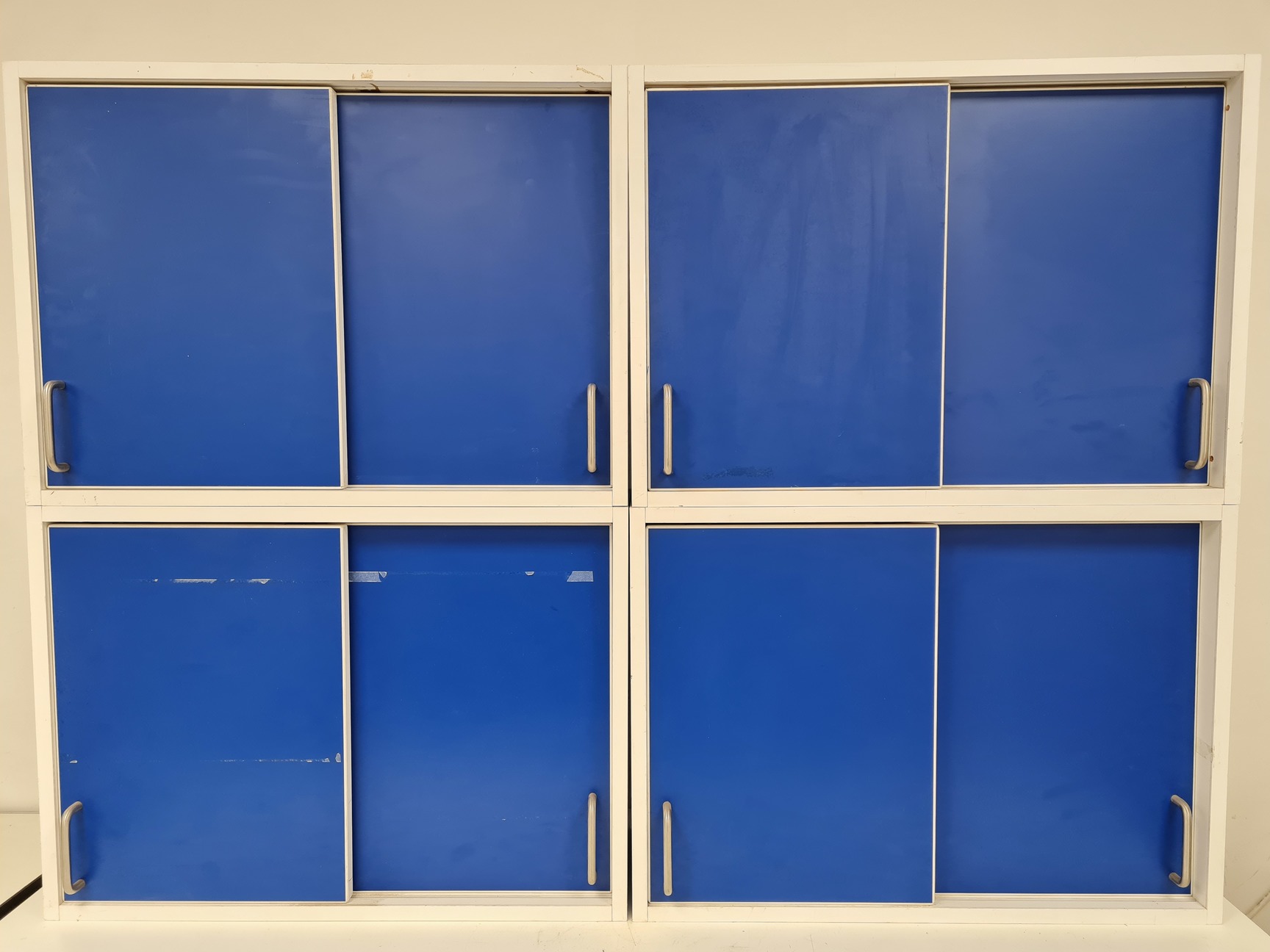 Image of Set of 4 Double Door Wall Hanging Laboratory Cupboards/Cabinets Lab