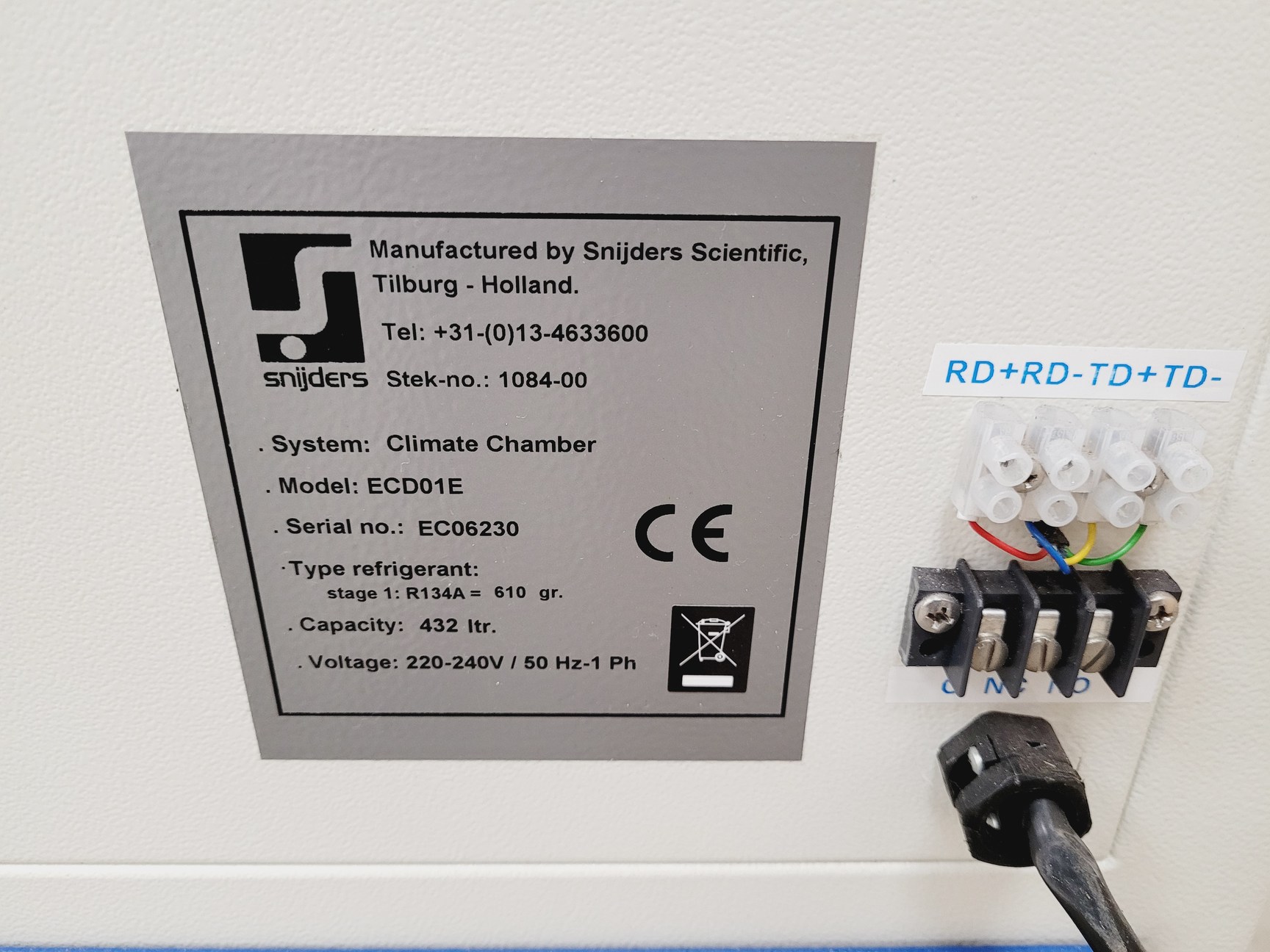 Image of Snijders Scientific ECD01E Growth Chamber Climate System Lab