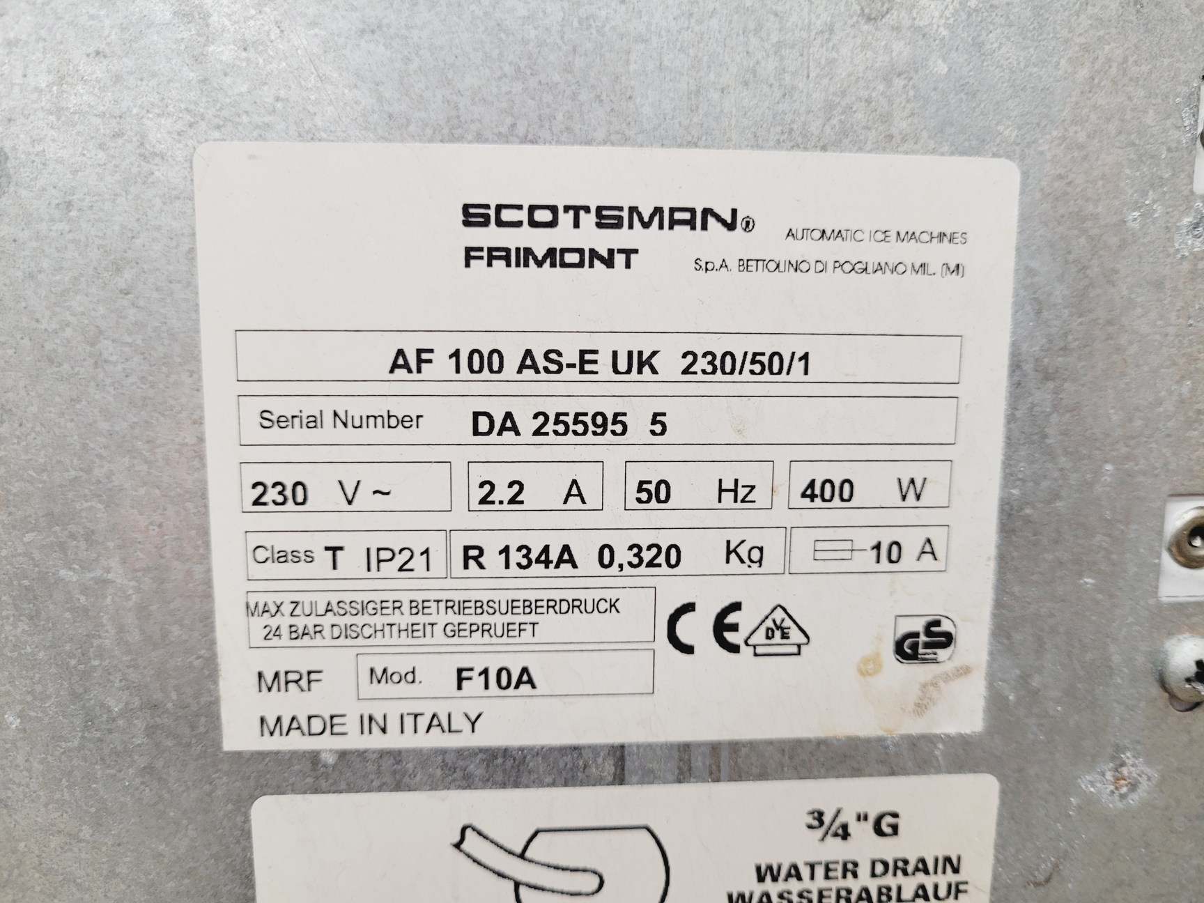 Image of Scotsman AF 100 Ice Flaker  Model AF100 AS-E UK 230/50/1 Lab Spares/Repairs