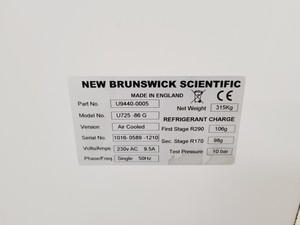 Thumbnail image of New Brunswick Scientific U725 Innova -86 G Ultra Low Temperature Freezer  Lab