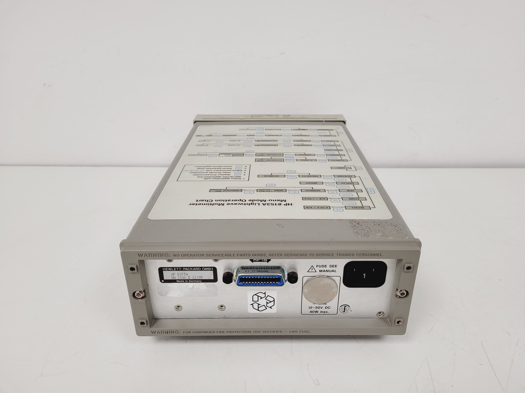 Image of Hewlett Packard Lightwave Multimeter Model 8153A Lab