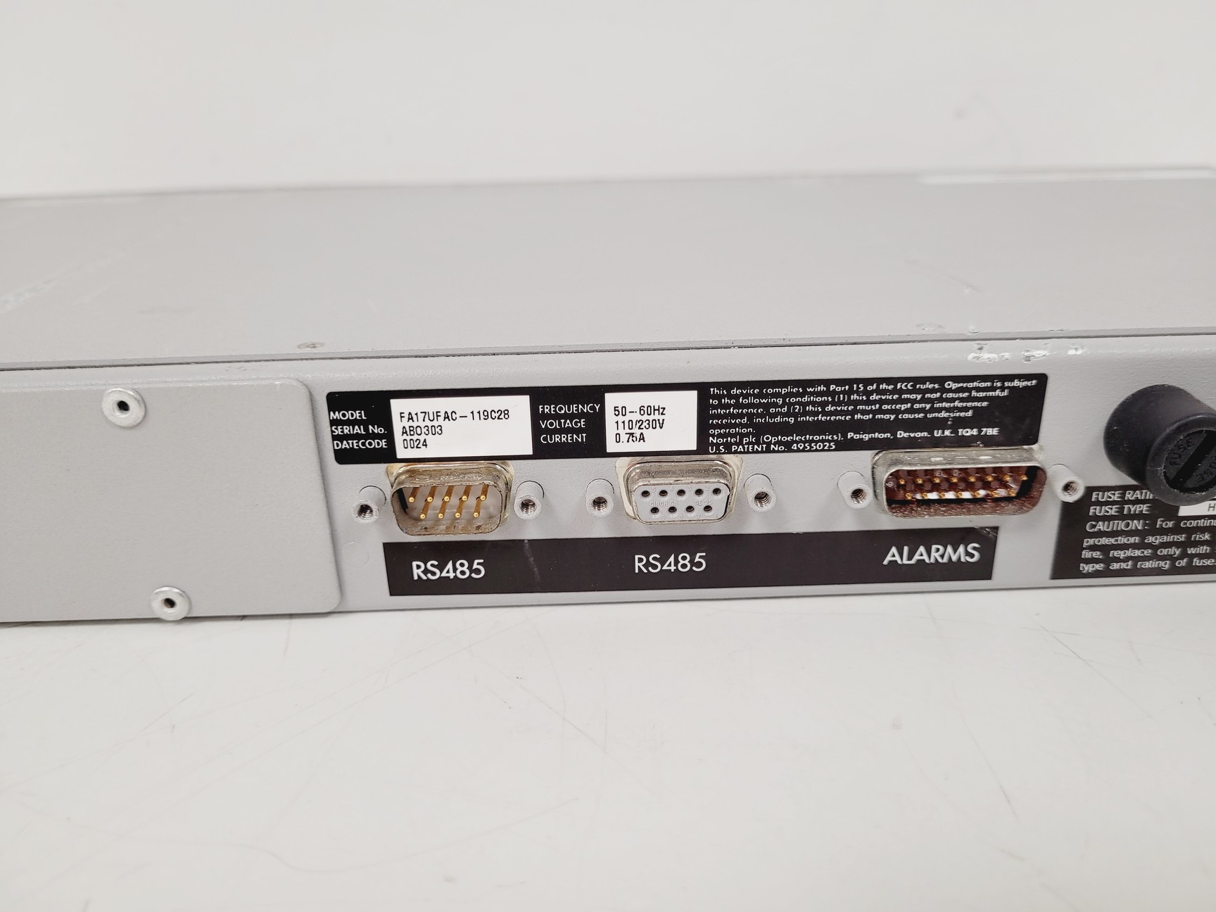 Image of Nortel Erbium Doped Fiber Amplifier Model FA17UFAC-119C28 (No Key) Lab