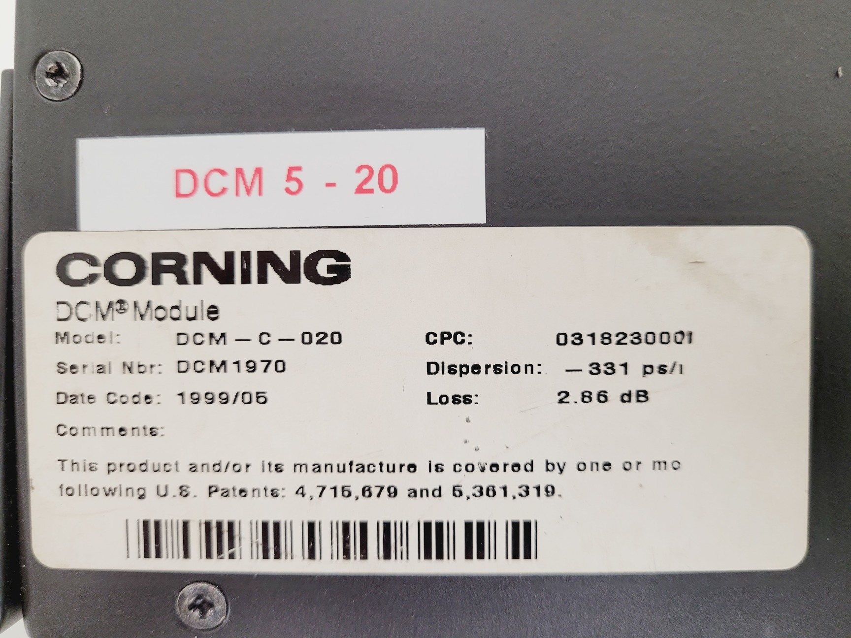Image of Corning Fiber DCM Module DCM-C-020 Lab
