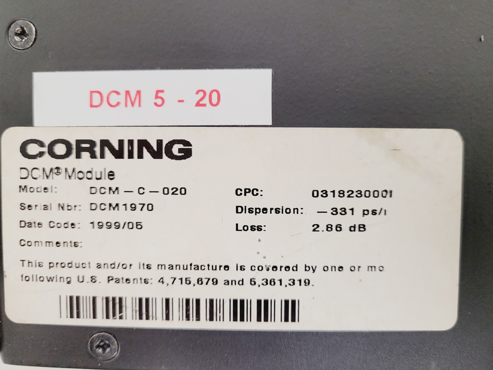 Image of Corning Fiber DCM Module DCM-C-020 Lab