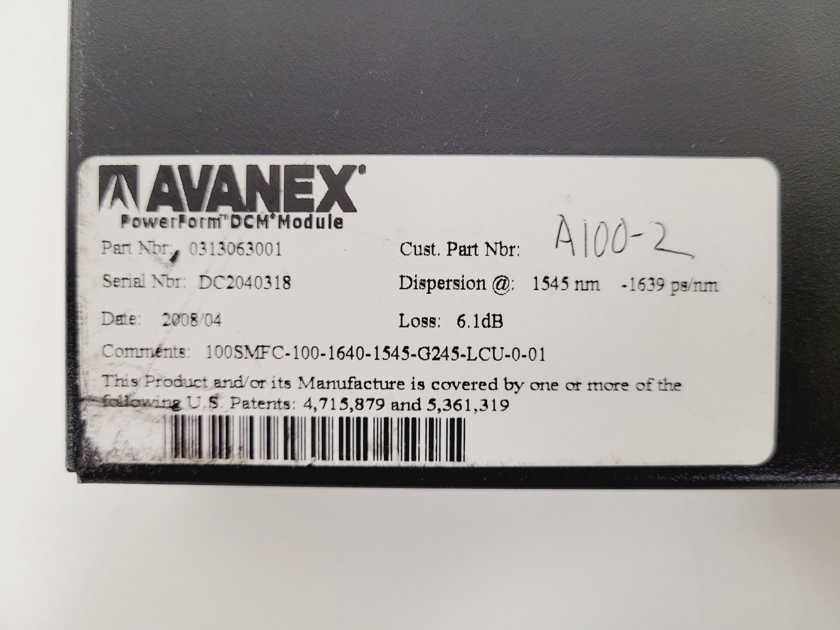 Image of Avenex Powerform FIber DCM Module  PN. 0313063001 Lab
