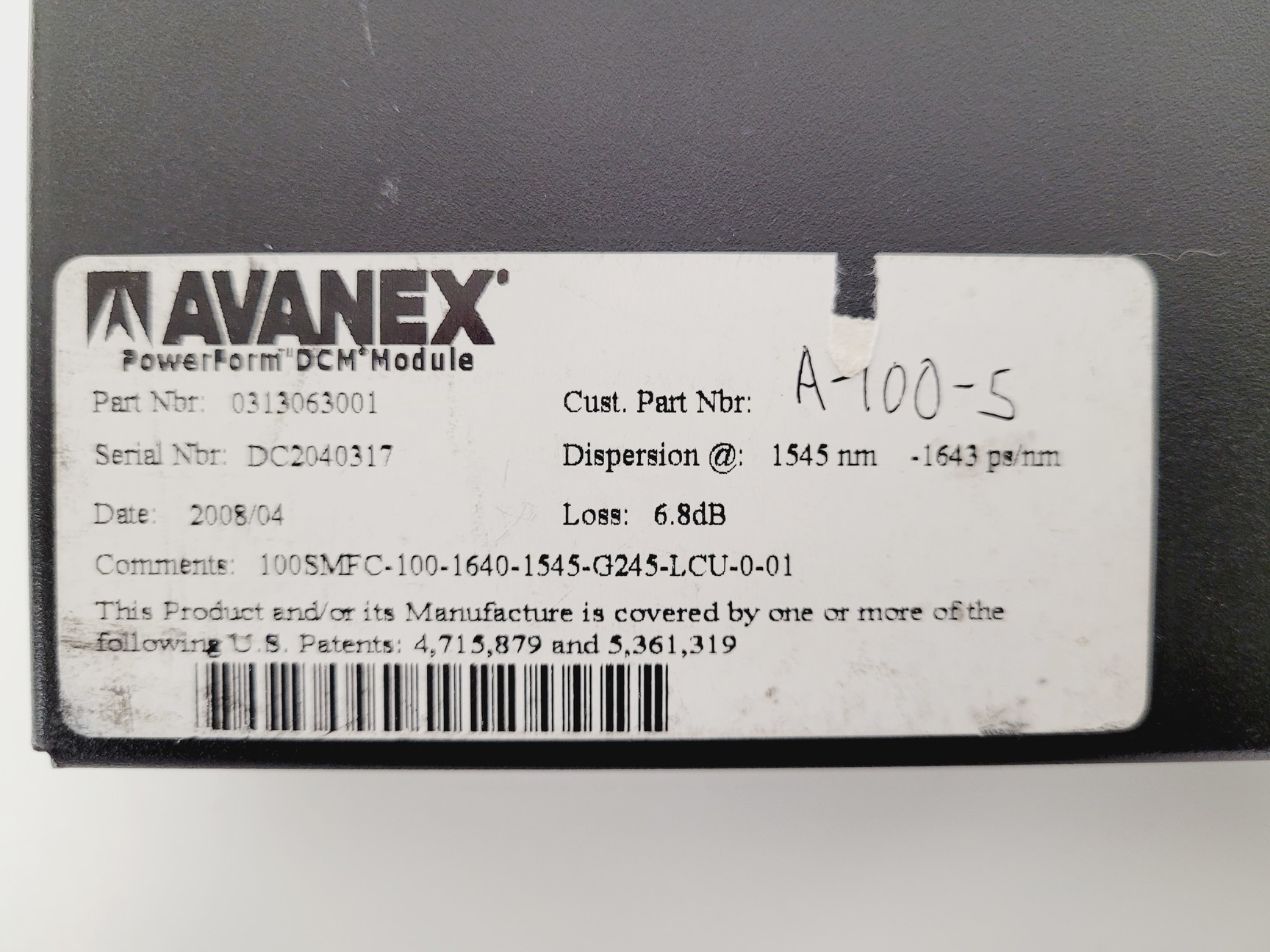 Image of Avenex Powerform DCM Module Fiber Part Nr. 0313063001 Lab