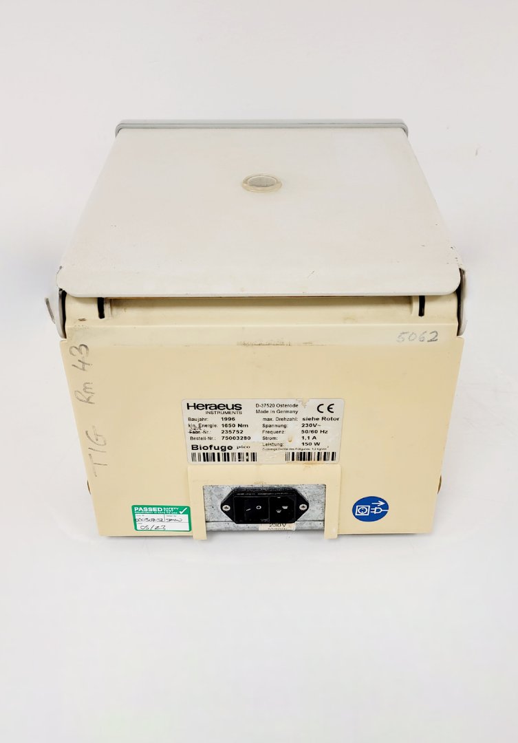 Image of Heraeus Biofuge Pico Centrifuge with 3324 Rotor Lab