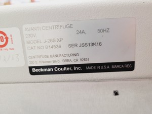 Thumbnail image of Beckman Coulter Avanti J-26S-XP High Performance Centrifuge with Rotors Lab