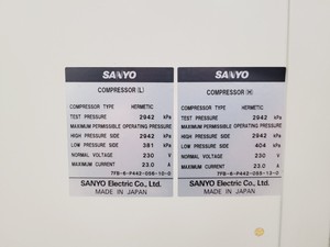 Thumbnail image of Sanyo VIP Series MDF-U74V ULT Ultra Low Temperature Freezer Lab