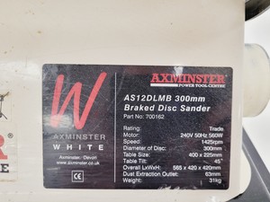 Thumbnail image of Axminster AS12DLMB 300mm Braked Disc Sander