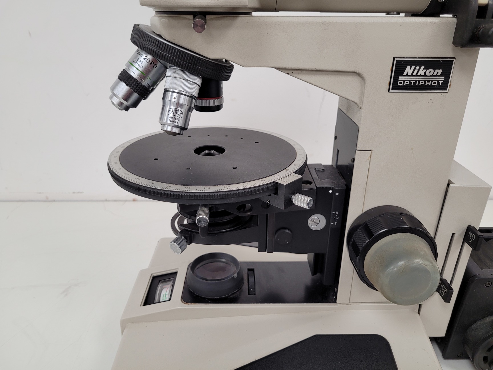 Image of Nikon Optiphot Compound Microscope with 5 x Objectives ph3 P DPlan 20P0 Lab