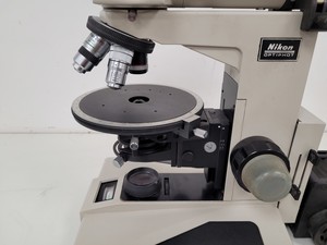 Thumbnail image of Nikon Optiphot Compound Microscope with 5 x Objectives ph3 P DPlan 20P0 Lab